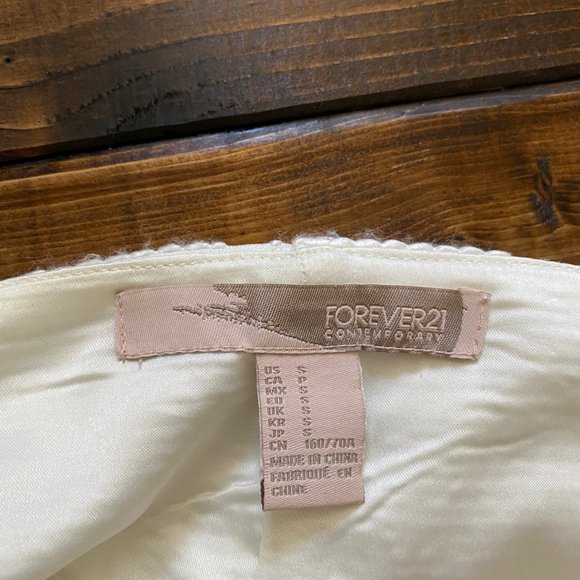 Textured Cream Mini Skirt - Picture 3 of 3